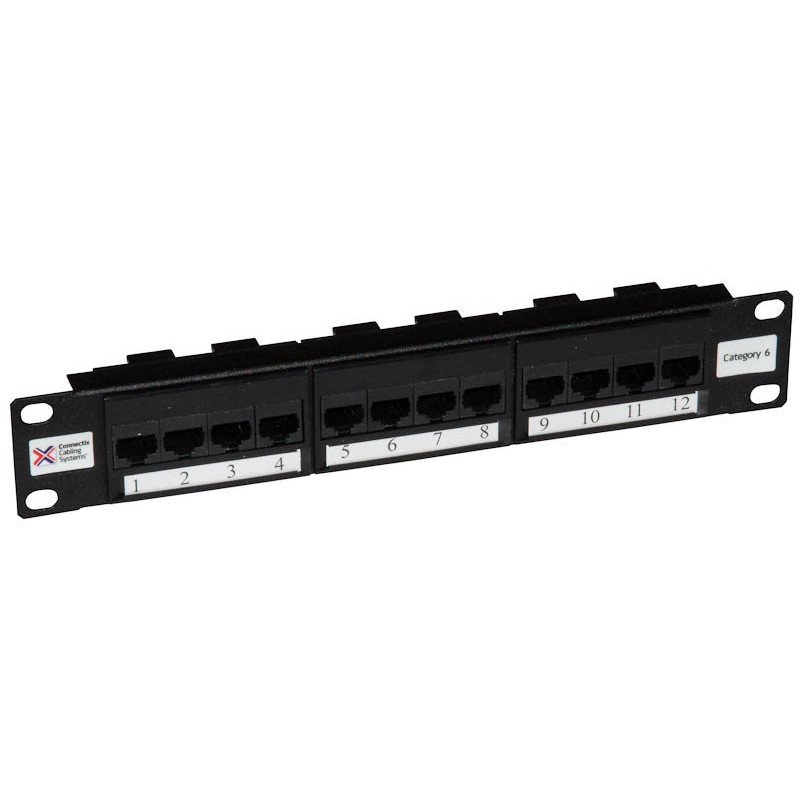 12 Port Cat6 10" UTP Patch Panel 12 Port Cat6 10" UTP Patch Panel