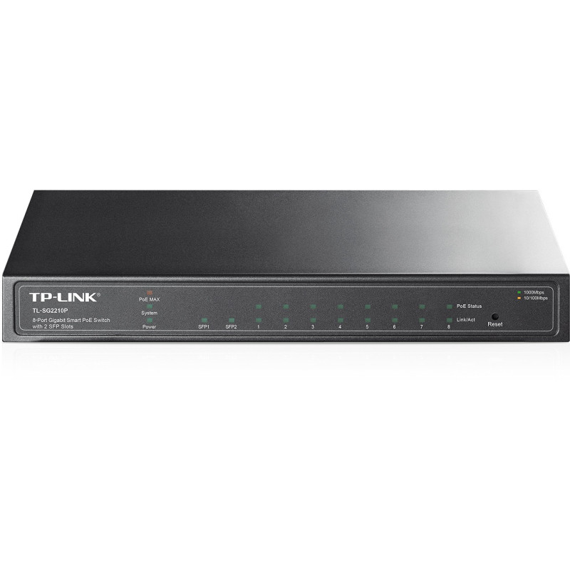TP-Link TL-SG2210P 8-Port Gigabit Smart PoE Switch with 2 SFP Slots TP-Link TL-SG2210P 8-Port Gigabit Smart PoE Switch with 2 SFP Slots