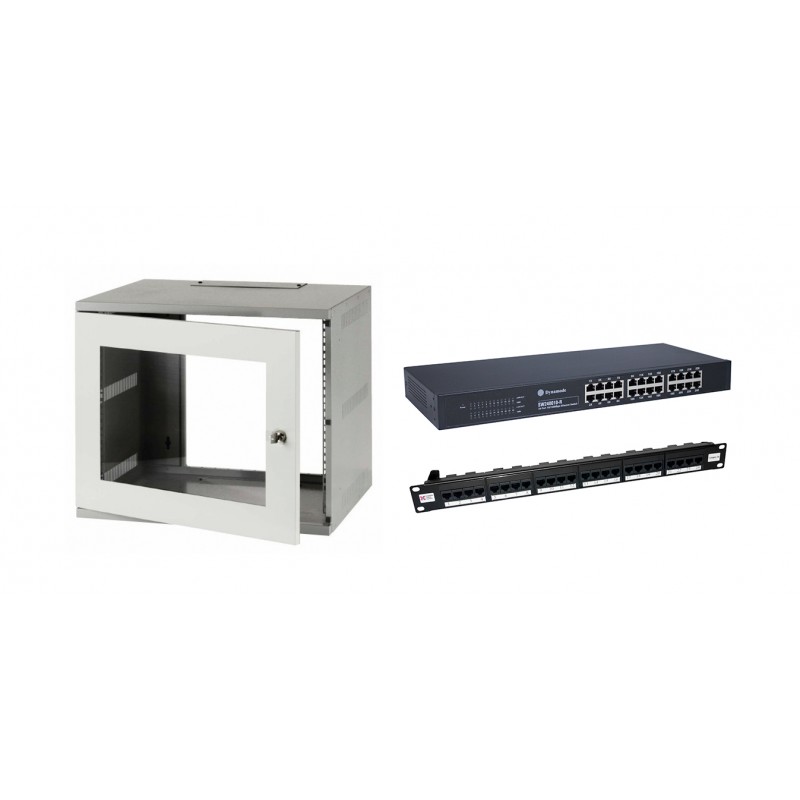 6u 300mm Deep Wall Mount Cabinet Kit