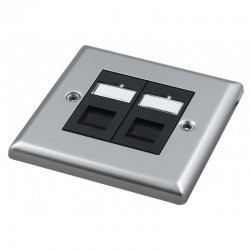 Singlegang Metal Faceplate with 2 Cat6 UTP Module Modules