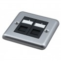 Cat5e UTP RJ45 Loaded Metal Faceplates