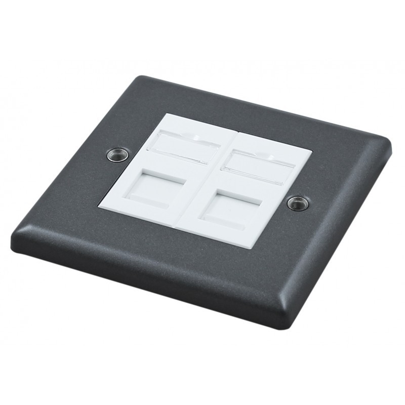 Cat5e UTP RJ45 Loaded Metal Faceplates | Cat5e Modules & Outlets
