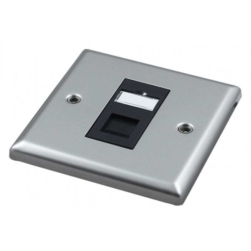 Cat5e UTP RJ45 Loaded Metal Faceplates Cat5e Modules & Outlets