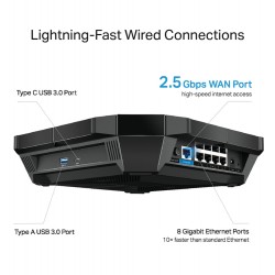TP-LINK Archer AX6000 wireless router Dual-band (2.4 GHz / 5 GHz) Gigabit Ethernet Black