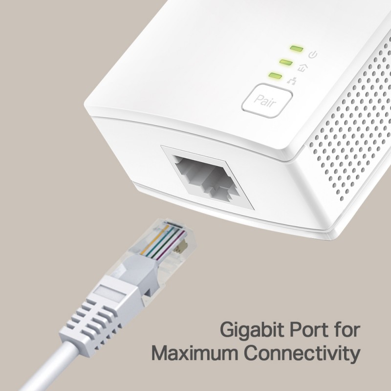 Adaptateur CPL Gigabit 1 port Av1000, jusqu'à 1000 Mbps (Ph3), blanc 