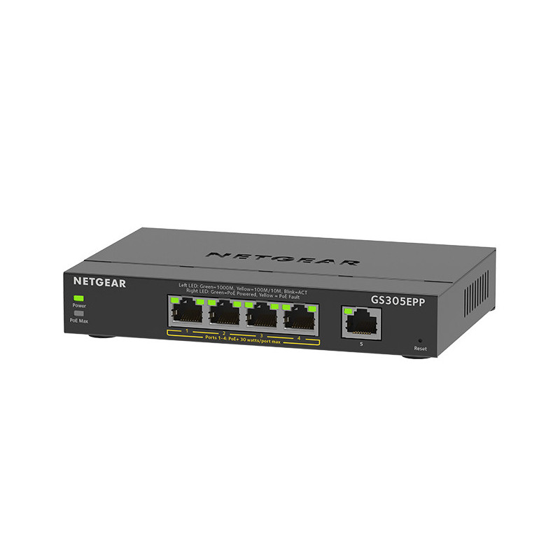 ETGEAR GS305EPP Managed L3 Gigabit Ethernet (10/100/1000) Power over Ethernet (PoE) Black ETGEAR GS305EPP Managed L3 Gigabit Ethernet (10/100/1000) Power over Ethernet (PoE) Black
