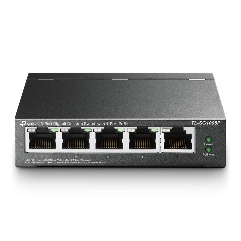 P-Link TL-SG1005P network switch Unmanaged Gigabit Ethernet (10/100/1000) Power over Ethernet (PoE) Black P-Link TL-SG1005P network switch Unmanaged Gigabit Ethernet (10/100/1000) Power over Ethernet (PoE) Black