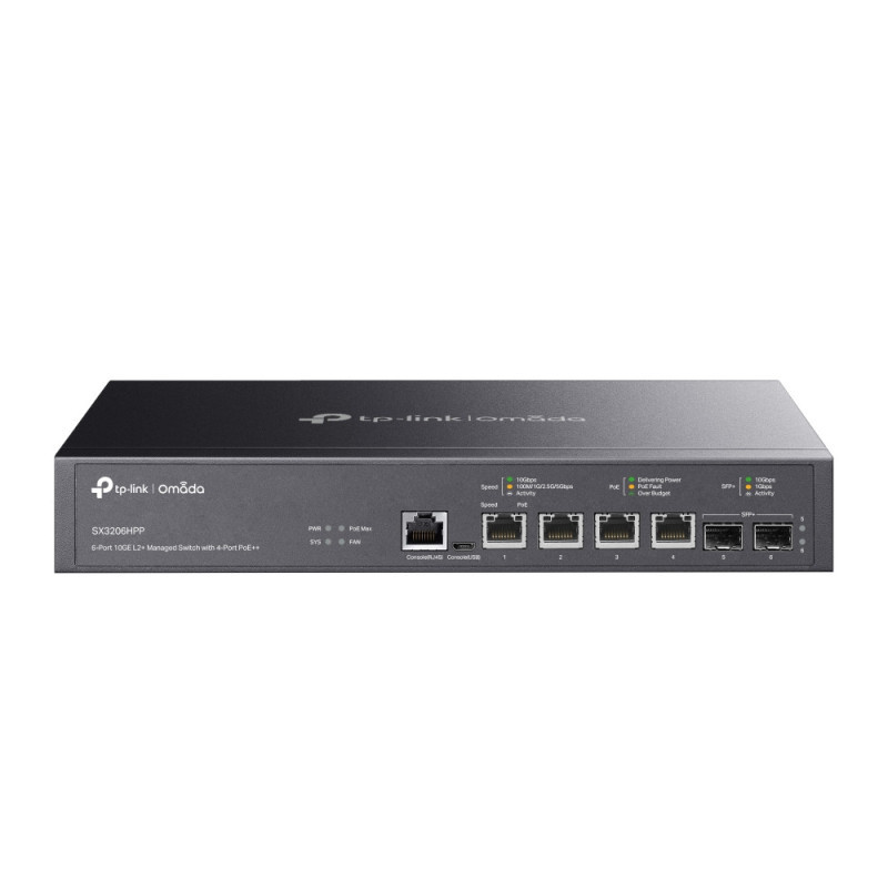 P-Link Omada 6-Port 10GE L2+ Managed Switch with 4-Port PoE++