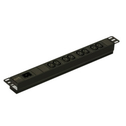 PC Easy Rack PDU, Basic, 1U, 1 Phase, 3.7kW, 230V, 16A, 8 x C13 outlets, IEC60320 C20 inlet