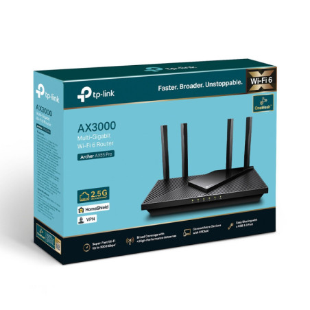 P-Link AX3000 Multi-Gigabit Wi-Fi 6 Router with 2.5G Port
