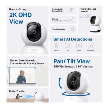 P-Link Pan/Tilt AI Home Security Wi-Fi Camera