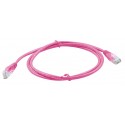 Pink Cat5e patch lead with a short boot